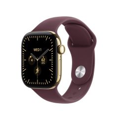 Apple Watch Series 12 GPS + Cellular 42mm Radiant Gold Titanium Case with Burgundy Sport Band - M/L